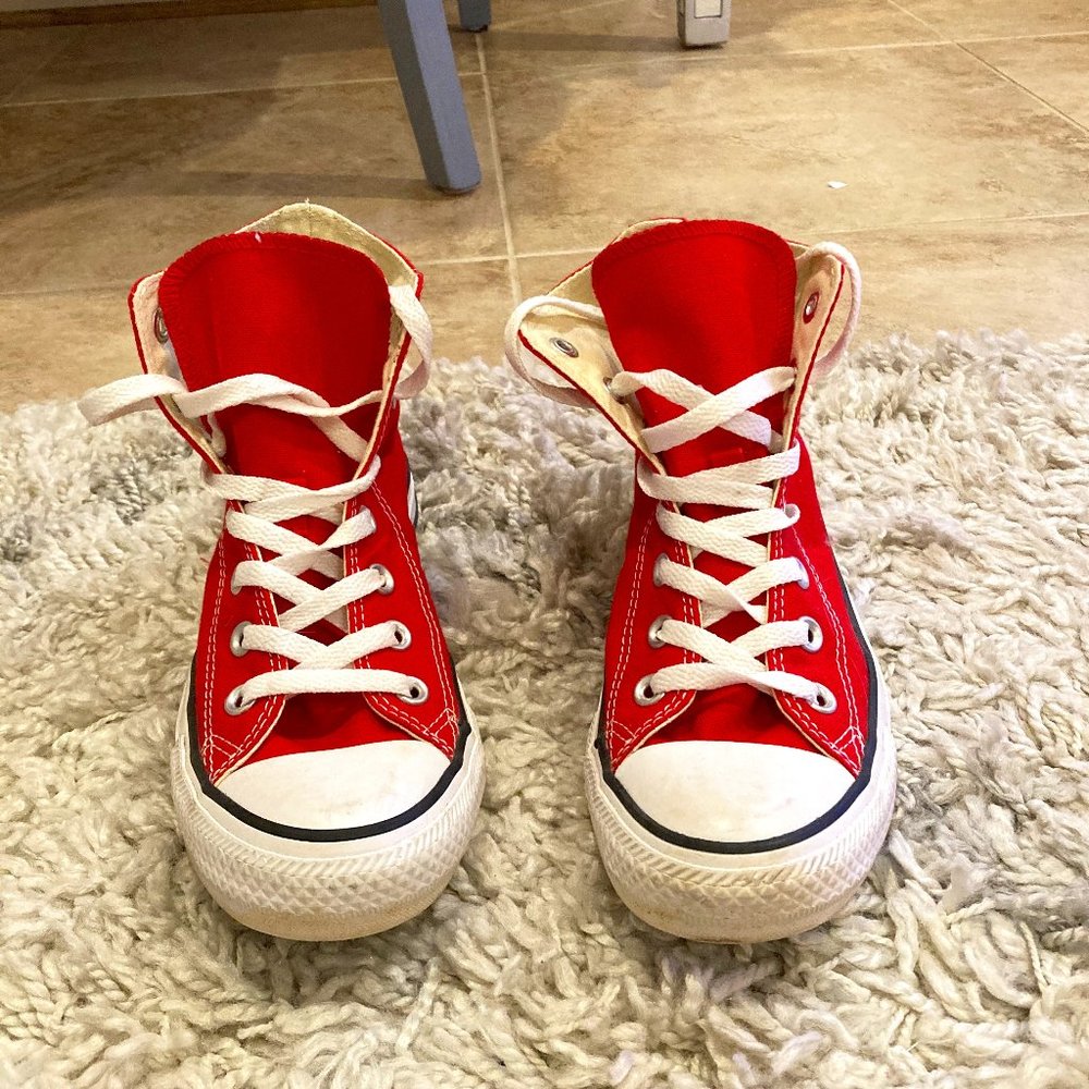 Red hightop converse